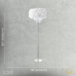 Happy Homewares Modern Chandelier Style White Feather Floor Lamp With Waterfall Drops - thumbnail 5