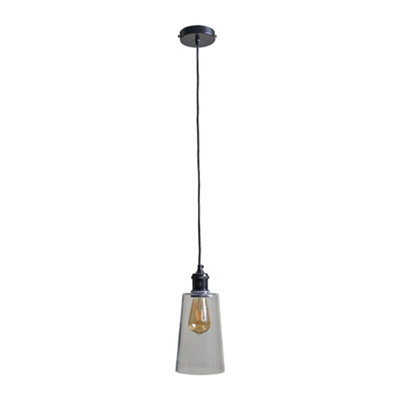 Valuelights Viggo Modern Matt Black And Clear Glass Dome Ceiling Pendant Light Shade - image 1