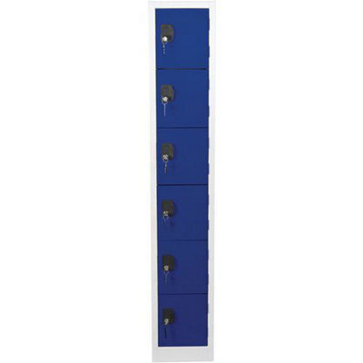 6 Tier Blue Door Commercial Locker 1800X315X500mm