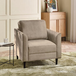 Furniturebox Uk Logan Beige Fabric Armchair