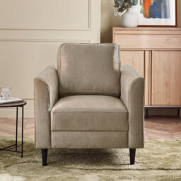 Furniturebox Uk Logan Beige Fabric Armchair - thumbnail 2