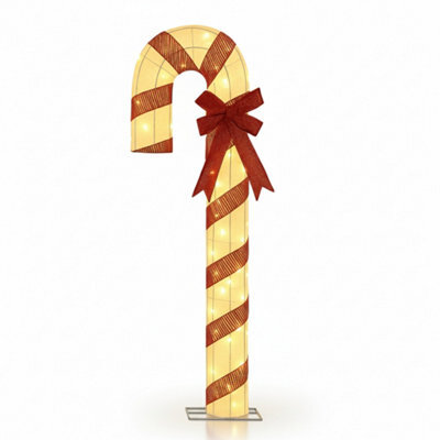 Pegdev - Pdl - Festive Outdoor Led Candy Cane Warm White Lights 150Cm Durable Frame With Flashing Leds For Christmas Display - image 1