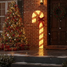 Pegdev - Pdl - Festive Outdoor Led Candy Cane Warm White Lights 150Cm Durable Frame With Flashing Leds For Christmas Display - thumbnail 3