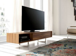 Angel Cerda Elegant Walnut And Chromed Steel Tv Stand For Modern Living Rooms - thumbnail 5