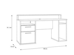 Flair Power Z Gaming Desk With Colour Changing Led Lights - White - thumbnail 6