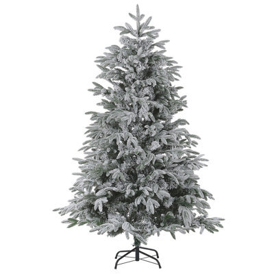 Beliani Artificial Snowy Christmas Tree Bassie 210 Cm White - image 1