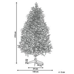 Beliani Artificial Snowy Christmas Tree Bassie 210 Cm White - thumbnail 3