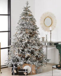 Beliani Artificial Snowy Christmas Tree Bassie 210 Cm White - thumbnail 2