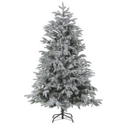 Beliani Artificial Snowy Christmas Tree Bassie 210 Cm White