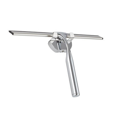 Homestylestore Chrome Stainless Steel Shower Squeegee With Wall Hook - image 1