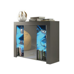 Harbor Sideboard 97Cm Dark Grey With High Gloss Doors And Led Lighting - Creative Furniture - thumbnail 3