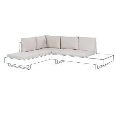 Beliani Outdoor Cushion Cover Set Lanciano Off-White - image 1