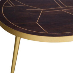 Loft Dark Mango Wood And Gold Metal Legs Round Coffee Table - thumbnail 3