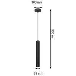Luminosa Lighting Luminosa Tuba Slim Pendant Ceiling Light Black 10Cm - thumbnail 2
