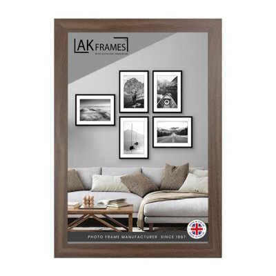 AK Frames Sleek A6 Walnut Thin Modern Picture Frame - Slim And Design For Posters, Prints And Photos - Elegant Wall Frame Decor - image 1