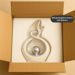 Modern Silver Swirl Ceramic Sculpture Home Decor Ornament - thumbnail 5