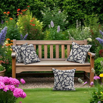 Luxury Living Blossom Outdoor Water-Repellant Cushion - Blue - Set Of 4 - image 1