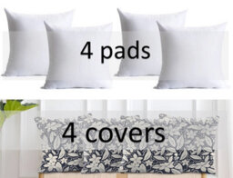 Luxury Living Blossom Outdoor Water-Repellant Cushion - Blue - Set Of 4 - thumbnail 3