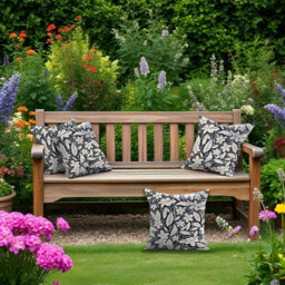 Luxury Living Blossom Outdoor Water-Repellant Cushion - Blue - Set Of 4 - thumbnail 1