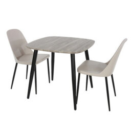 Core Products Aspen Grey Oak Effect 80Cm Square Dining Table With 2 Calico Plastic Duo Design Chairs - thumbnail 8