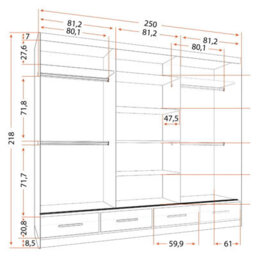 Florence 250mm Sliding Wardrobe With Mirror A Space Saving Triple Wardrobe For Modern Interiors White Semi Gloss With Mirror - thumbnail 5