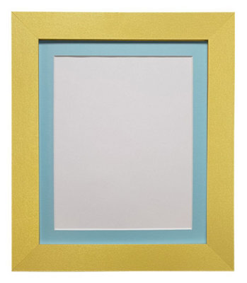 Frames By Post Metro Gold Frame With Blue Mount For Image Size 12 X 8 Inch - image 1