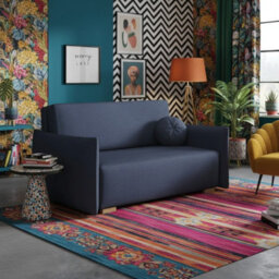 Sofa Bed Viva Glov Iii With Sleeping Function Storage Polyurethane Foam Wooden Frame 154X98X85Cm Blue