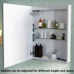 AVER-GROWTH Led Bathroom Mirror Cabinet With Shaver Socket, 3 Colour Light, Anti-Fog Demister, Touch/wall Switch, Brightness Memory, 450X600mm - thumbnail 5