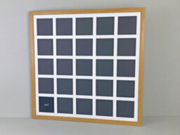 "Photoframesandmore Oak Colour Multi Aperture Frame. Holds Twenty-Five 4X4"" Photos. 60X60Cm." - thumbnail 1