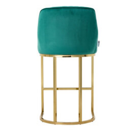 Thehotsale Set Of 2 Modern Velvet Green Upholstered Bar Stools With Metal Legs - thumbnail 7