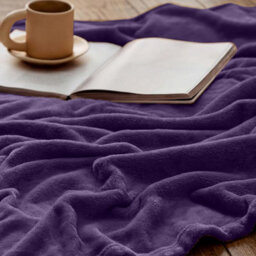 Bedlooms Purple Blanket, Reversible & Lightweight Couch & Bed Throw Blanket, Double 150X200Cm - thumbnail 6