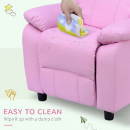 Kids Recliner Pu Leather Chair Pink - thumbnail 3