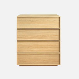 Sweeek - 4-Drawer Walnut Wood-Effect Storage Chest Natural 80X43X98.5 Cm - Kuba - thumbnail 2