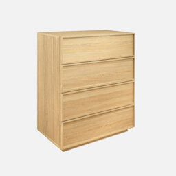 Sweeek - 4-Drawer Walnut Wood-Effect Storage Chest Natural 80X43X98.5 Cm - Kuba - thumbnail 1