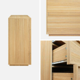 Sweeek - 4-Drawer Walnut Wood-Effect Storage Chest Natural 80X43X98.5 Cm - Kuba - thumbnail 4