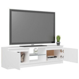 Berkfield Tv Cabinet With Led Lights White 120X30X35.5 Cm - thumbnail 6