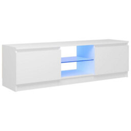 Berkfield Tv Cabinet With Led Lights White 120X30X35.5 Cm - thumbnail 2