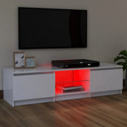 Berkfield Tv Cabinet With Led Lights White 120X30X35.5 Cm - thumbnail 3