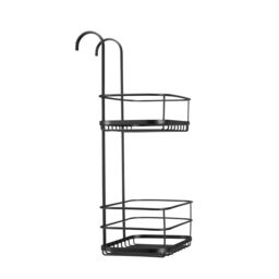 Croydex Black Mild Steel 2 Compartments Hook Over Shower Caddy (W)21Cm - thumbnail 3