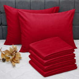 Aspire Homeware Bed Pillowcase 2 Pair -Soft Breathable Envelop Bedding Red Pillow Covers, Plain Dyed Pillowcase Set, 50 X 75 Cm - thumbnail 8