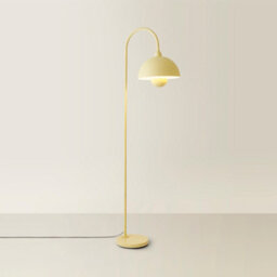 Valuelights Tilly Pastel Lemon Arched Dome Shade Metal Floor Lamp - thumbnail 3