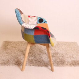 Life Interiors Set Of 6 Multicolor Patchwork Fabaric Upholstered Accent Chairs With Wooden Legs, Mid-Century Modern Armchair - thumbnail 3