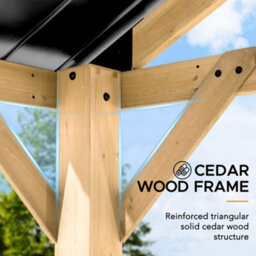 Sunjoy Outdoor Cedar Wood Gazebo Rebra - 465Cm X 404Cm, Anthracite - thumbnail 5