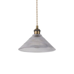 Set Of 2 Fluted Glass Easy Fit Pendant Shade Kitchen Retro Ceiling Lightshades - thumbnail 4