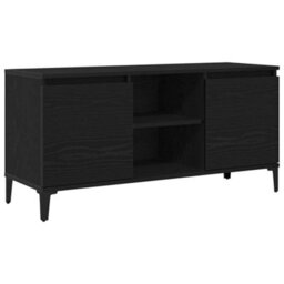 Berkfield Modern Black Oak Tv Stand - 102X35X50 Cm Made From Engineered Wood - thumbnail 1