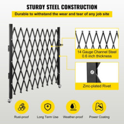 "Vevor Single Folding Security Gate, 75""w X 51.57""h Folding Door Gate, Steel Accordion Security Gate, Scissor Gate" - thumbnail 4