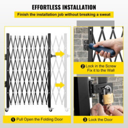 "Vevor Single Folding Security Gate, 75""w X 51.57""h Folding Door Gate, Steel Accordion Security Gate, Scissor Gate" - thumbnail 6