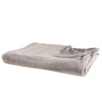 Beliani Blanket Chaab 200 X 220 Cm Light Grey - image 1