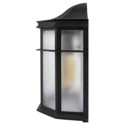 Long Life Lamps Company Vintage Black Outdoor Wall Light Frosted Glass Lantern Zlc080 - thumbnail 7