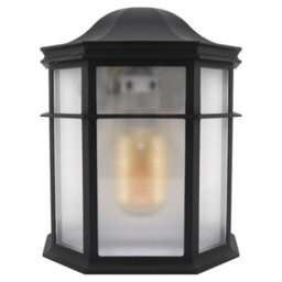 Long Life Lamps Company Vintage Black Outdoor Wall Light Frosted Glass Lantern Zlc080 - thumbnail 3